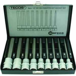 Tecos Unbrakopipebitssett 1/2" T-5508M 5-19mm  9-deler