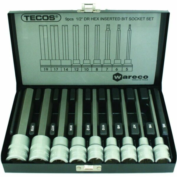 Tecos Unbrakopipebitssett 1/2" T-5508M 5-19mm  9-deler