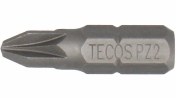 Tecos Bits PZ2 x 25mm x 1/4" Stål S2  3pk