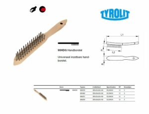 Tyrolit Stålbørste 4 rader 140x32x25 for rustfritt 90HDG E3 (12 stk i pk)