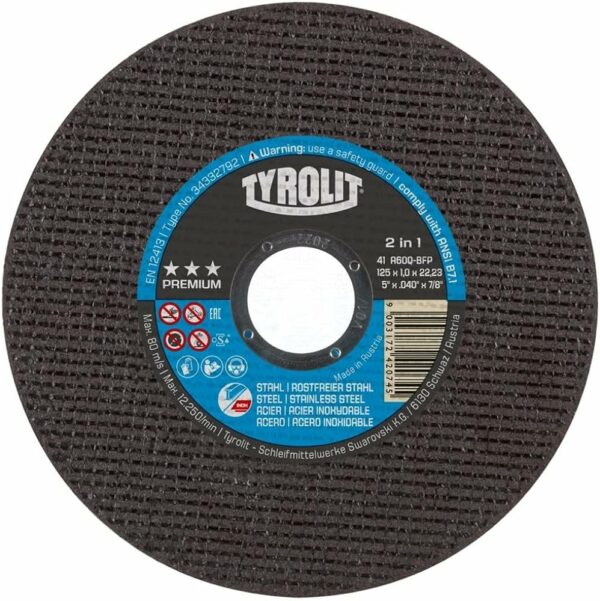 Tyrolit Kappskive 125x1mm A60Q-BFP Premium 2in1  25pk