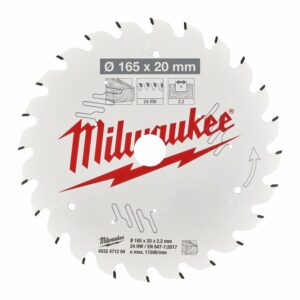 Milwaukee Sirkelsagblad 165x20x2,2mm 24T Tre