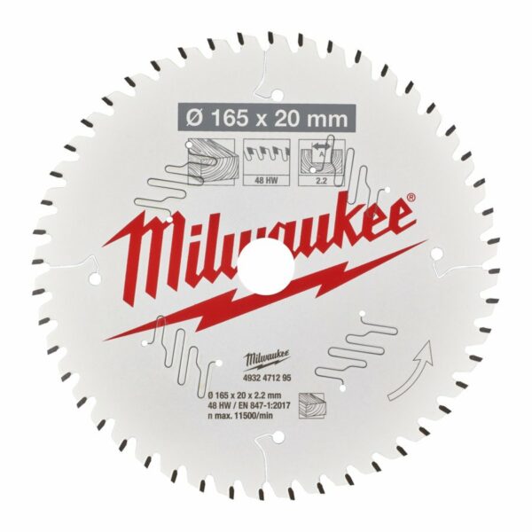 Milwaukee Sirkelsagblad 165x20x2,2mm 48T Tre - Bilde 2