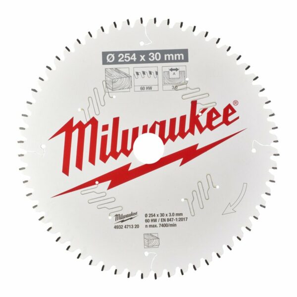 Milwaukee Sagblad MS 254x30x3,0x60T  Tre