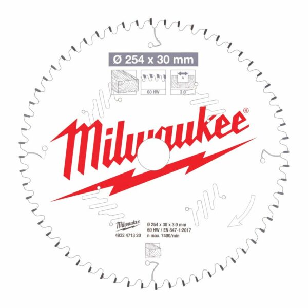 Milwaukee Sagblad MS 254x30x3,0x60T  Tre - Bilde 2