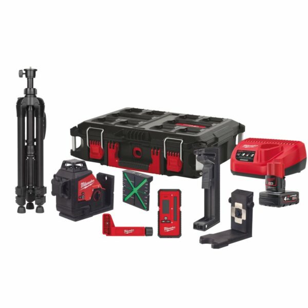 Milwaukee Laser M12 3PLKIT-401P  360gr Grønn stråle - Bilde 2