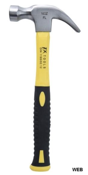 Hammer 16OZ FX Tools Bøyd Glassfiberskaft (6 stk i esk)