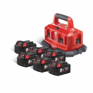 Milwaukee Batteripakke M18 NRG-506C  6x5,0Ah + multilader