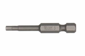 Tecos Bits Sekskant 3mm x L50mm 1/4" S2 stål 10 stk/pk