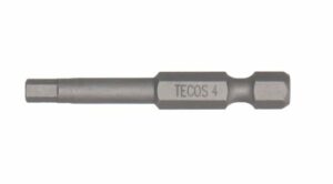 Tecos Bits Sekskant 4mm x L50mm 1/4" S2 stål 10 stk/pk