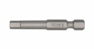 Tecos Bits Sekskant 5mm x L50mm 1/4" S2 stål 10 stk/pk