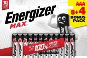 Energizer Batteri AAA HP12 8+4 Max AA/E92 BP12   12pk   (12 pk i kart)