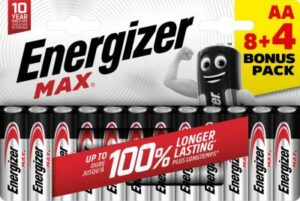 Energizer Batteri AA HP12 8+4 Max AA/E91 BP12   12pk   (12 pk i kart)