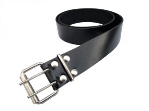 Lærbelte 50mm x 140cm Metallspenne Sort Ekstra lang