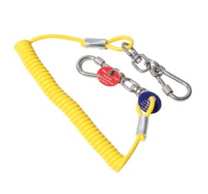 Spiralsnor 1kg Fiberkjerne m/svivel og 2 stk karabinkrok Syrefaste hylser